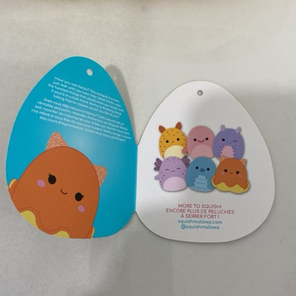 Squishmallows  Norbu 8  Orange Dumbo Octopus - Picture 7 of 8